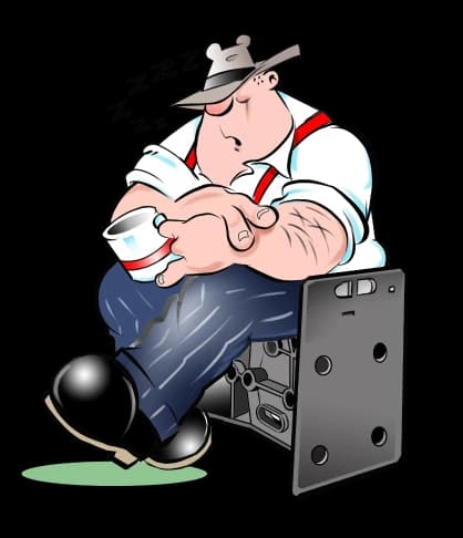 Cartoon character sleeping on a tape measure