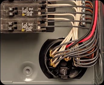 Wire Waffle installed on an electrical back panel
